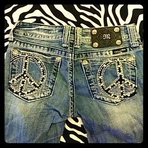 Peace Sign Miss Me Jeans 
